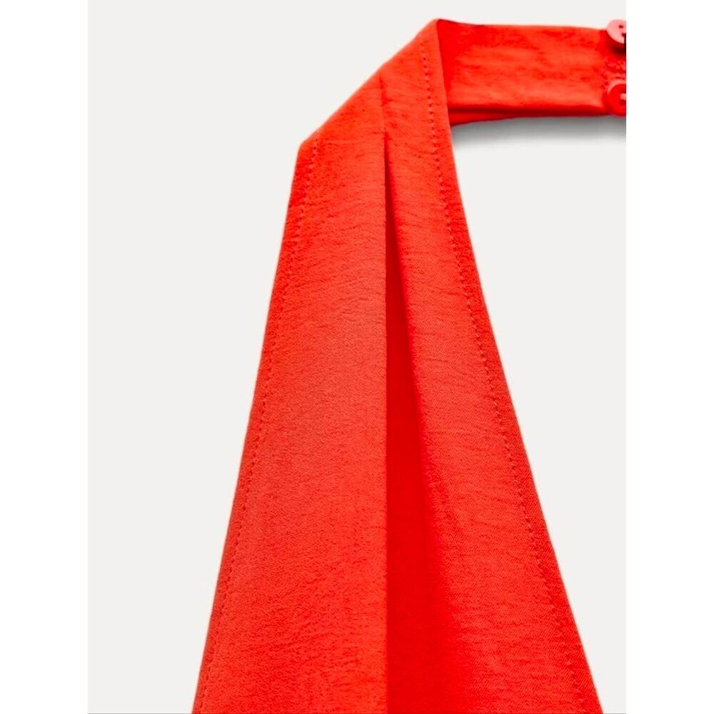 ZARA BRIGHT RED/Orange CREPE PALAZZO JUMPSUIT - Picture 13 of 13